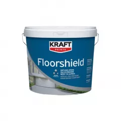 Vopsea poliuretanică acrilică pe bază de apă pentru pardoseli Kraft Floorshield, culoare gri, ambalare 3 L