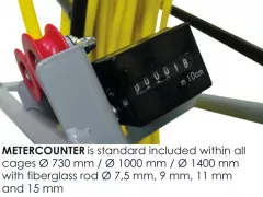 Tragator cablu din fibra de sticla Ø 9mm x 150m, RUNPOTEC