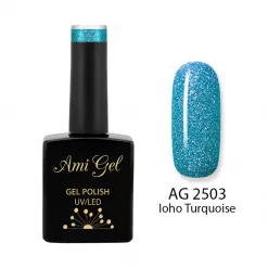 Gel Colorat Stralucitor - Soak Off Gel - Smash Diamonds  Ioho Turquoise AG2503 5gr - Ami Gel
