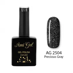 Gel Colorat Stralucitor - Soak Off Gel - Smash Diamonds  Precious Gray 5gr AG2504 - Ami Gel