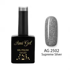 Gel Colorat Stralucitor - Soak Off Gel - Smash Diamonds  Supreme Silver AG2502 5gr - Ami Gel