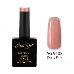Gel de Baza Colorat - Nude 2 Ways Base Gel Polish Dusty Pink AG9108 14ml - Ami Gel