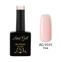 Gel de Baza Colorat - Retro 2 Ways Base Gel Polish Pink AG9101 14ml - Ami Gel