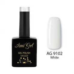 Gel de Baza Colorat - Retro 2 Ways Base Gel Polish White AG9102 14ml - Ami Gel