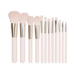Pensule Roz pentru Machiaj - Make-up Pink Brushes Set 12pcs - Mimo