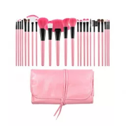 Pensule Roz pentru Machiaj - Make-up Pink Brushes Set 24pcs - Mimo