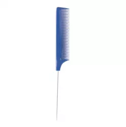 Pieptene Albastru Flexibil pentru Coafura cu Coada din Metal si Dinti Inegali - Blue - Pin Tail Comb No. 104 - Bifull
