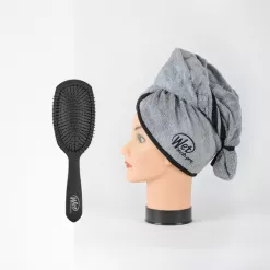 Set Perie Par de Descalcire+Prosop Microfibra - Deluxe Detangler+Hair Towel- Wet Brush - Pro Epic - Bifull