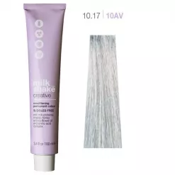 Vopsea de Par Permanenta - Creative Conditioning Permanent Colour 10.17/10AV Blond Cenusiu Violet Platinat  - Milk Shake