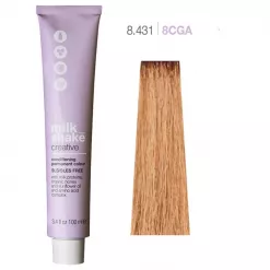 Vopsea de Par Permanenta - Creative Conditioning Permanent Colour 8.431/8CGA Blond Aramiu Cenusiu Auriu Deschis - Milk Shake