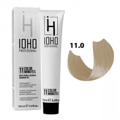 Vopsea de Par Permanenta Fara Amoniac - Color 11 Minutes 11.0 Blond Platinat Super Deschis - IOHO Professional