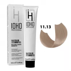Vopsea de Par Permanenta Fara Amoniac - Color 11 Minutes 11.13 Blond Platinat Nisip Super Deschis - IOHO Professional
