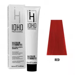 Vopsea de Par Permanenta Fara Amoniac Tip Corector Rosu - Color 11 Minutes Corrector Red - IOHO Professional