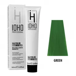Vopsea de Par Permanenta Fara Amoniac Tip Corector Verde - Color 11 Minutes Corrector Green - IOHO Professional