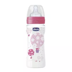 CHICCO BIBERON 330 ML ROZ TETINA SILICON 4 LUNI +