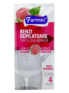 FARMEC BENZI DEPILATOARE CORP BIKINI EXTRACT ZMEURA 10 BENZI