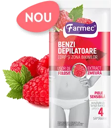 FARMEC BENZI DEPILATOARE CORP SI ZONA BIKINILOR CU EXTRAC DE ZMEURA