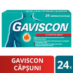 GAVISCON CU AROMA DE CAPSUNI x 24 COMPR. MAST. FARA CONCENTRATIE RECKITT BENCKISER R