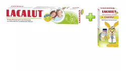 LACALUT KINDER KIDS 4-8 ANI PASTA DE DINTI 50ML +PLAQUE TEST APA DE GURA 50ML CADOU