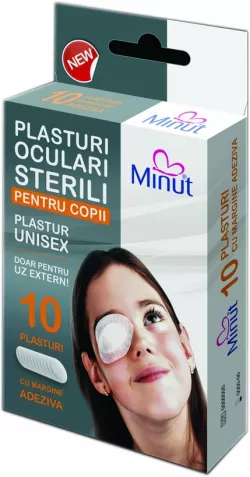 MINUT PLASTURI OCULARI STERILI PENTRU COPII 10 BUCATI