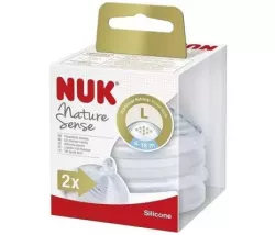 NUK NATURE SENSE TETINA SILICON L 6-18 LUNI 2 BUC