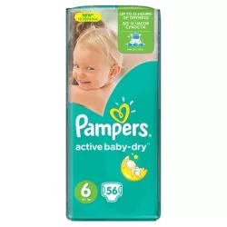 PAMPERS NR 6 ACTIVE BABY 15+ 56BUC