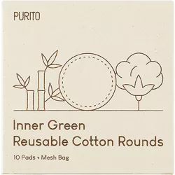 PURITO INNER GREEN DISCHETE DEMACHIANTE REUTILIZABILE SI SACULET DE DEPOZITARE