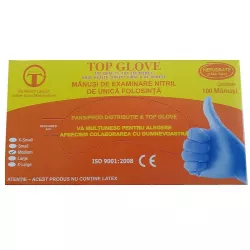 TOP GLOVE MANUSI EXAMINARE NITRIL NEPUDRATE M 100BUC