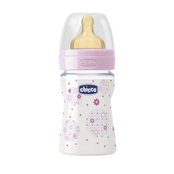 Biberon Chicco WellBeing PP, girl, 150ml, t.c., flux normal, 0+luni, 0%BPA