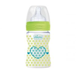 Biberon Chicco WellBeing PP, unisex, 150ml, t.s., flux normal, 0+luni, 0%BPA
