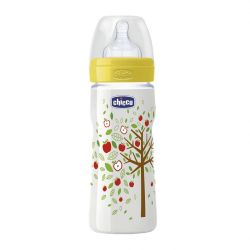 Biberon Chicco WellBeing PP, unisex, 330ml, t.s., flux rapid, 4+luni, 0%BPA