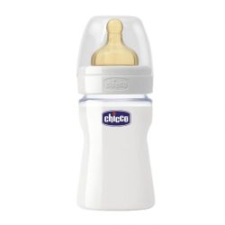 Biberon Chicco WellBeing sticla, 150ml, t.c., flux normal, 0+luni, 0%BPA
