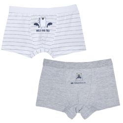 Set boxeri copii Chicco, alb si gri, 128