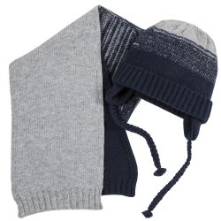 Set caciula + fular copii Chicco, albastru inchis, 5