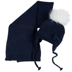 Set caciula + fular copii Chicco, albastru inchis, 4