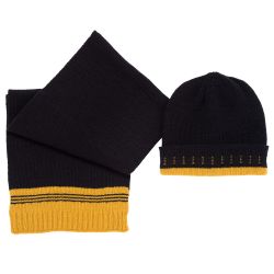 Set caciula + fular copii Chicco, negru cu galben, 4