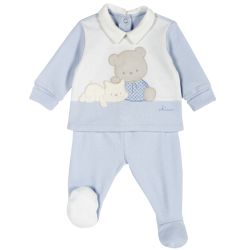 Set pantalon + bluza copii Chicco, albastru cu roz, 50