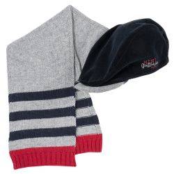 Set sapca + fular copii Chicco, albastru inchis, 44