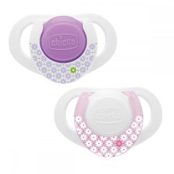 Suzeta Chicco silicon Physio Compact, forma ergonomica, 0-6luni, 2buc, pink