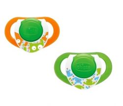 Suzeta Chicco silicon Physio Compact, forma ergonomica, 12luni+, 2buc, lumi
