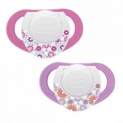 Suzeta Chicco silicon Physio, forma ergonomica, 4luni+, doua bucati, roz