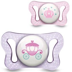 Suzeta silicon Chicco Physio Micro, 2 buc, forma ortodontica, 0-2luni, girl