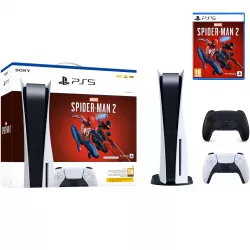 SONY Playstation 5 Disc + Joc Marvel Spider-Man 2 + Extra Controller, Consola de jocuri PS5, 825GB