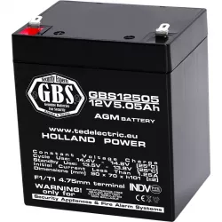 Acumulator 12V Sisteme Alarma, Dimensiuni 90 x 70 x 107 mm, Baterie 12V 5.05Ah F1, TED Electric GBS