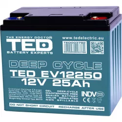 Acumulator 12V Vehicule Electrice, Dimensiuni 181 x 76 x 167 mm, Baterie 12V 25Ah M5, TED Electric TED003782