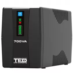 UPS RESIGILAT 700VA 400W cu Stabilizator fara Management, 2x Schuko, Ecran LED si Acumulator 12V 7Ah, TED Electric