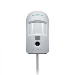 Detector cu fir PIR de interior cu verificare foto la alarmă Ajax MotionCam PhOD Fibra Alb