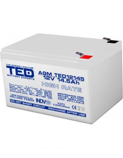 Acumulator 12V High Rate, Dimensiuni 151 x 98 x 95 mm, Baterie 12V 14.5Ah F2, TED Electric TED002792