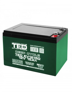 Acumulator 12V Vehicule Electrice, Dimensiuni 151 x 98 x 95 mm, Baterie 12V 15Ah M5, TED Electric TED003775