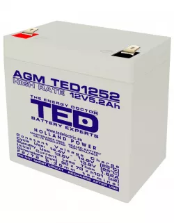 Acumulator 12V High Rate, Dimensiuni 90 x 70 x 98 mm, Baterie 12V 5.2Ah F2, TED Electric TED003287